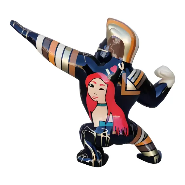 Figura dekoracyjna Goryl Pop-Art wym. 120×139cm z żywicy