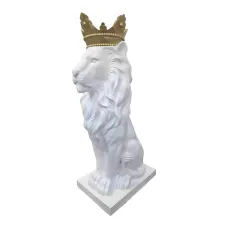Figura dekoracyjna Lew z koroną H: 80cm z żywicy