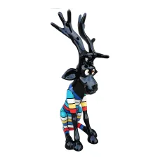 Figura dekoracyjna Renifer kolorowy wym. 98×34×45cm z żywicy