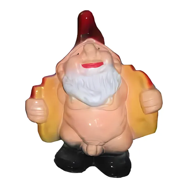 Figura dekoracyjna Krasnal rubaszny z kurtką H: 33cm z żywicy