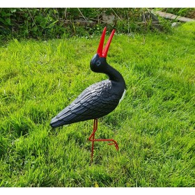 Figura ozdobna BOCIAN KLEKOT H: 57cm czarny ogrodowa - zdjęcie 3