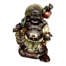 Figura dekoracyjna Śmiejący się Budda H: 45cm z żywicy