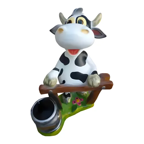 Figura dekoracyjna Krowa z donicą wym. 42×54cm z żywicy
