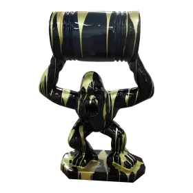 Figura dekoracyjna Goryl z beczką H: 65cm z żywicy - zdjęcie 2