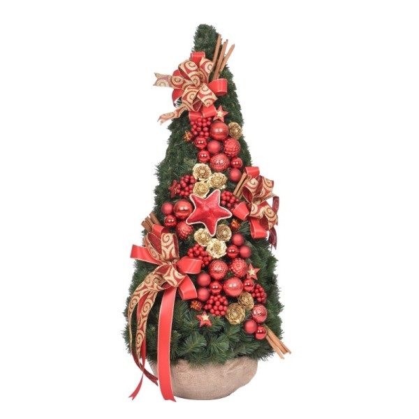 Stożek dekorowany 110 cm RED