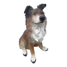Figura dekoracyjna Pies border collie siedzący wym. 25×35cm z żywicy