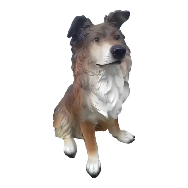 Figura dekoracyjna Pies border collie siedzący wym. 25×35cm z żywicy