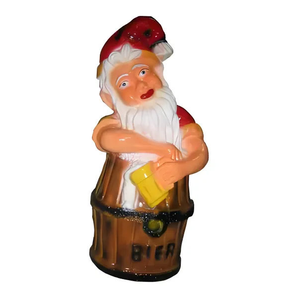 Figura dekoracyjna Krasnal z beczką piwa H: 75cm z żywicy