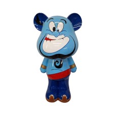Figura Miś Pop-Art Superhero Blue Style niebiesko-czerwona wysoki połysk żywica