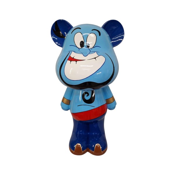 Figura Miś Pop-Art Superhero Blue Style niebiesko-czerwona wysoki połysk żywica