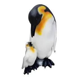 Figura dekoracyjna Pingwin z pisklęciem H: 40cm z żywicy - zdjęcie 2