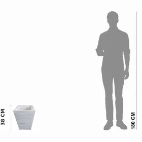 Figura ogrodowa Donica kwadratowa H: 38cm betonowa - zdjęcie 2
