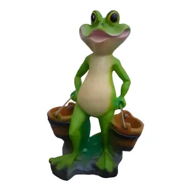 Figura dekoracyjna Żaba z wiadrami H: 43cm z żywicy - zdjęcie 2