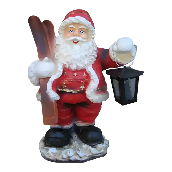 Figura dekoracyjna Św. Mikołaj z latarnią H: 41cm z żywicy