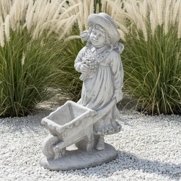 Figura ogrodowa Dziewczyna z taczką H: 92cm ogrodowa