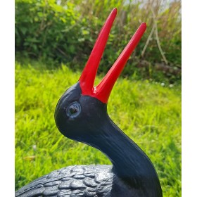 Figura ozdobna BOCIAN KLEKOT H: 57cm czarny ogrodowa - zdjęcie 7