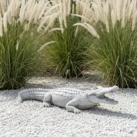 Figura ogrodowa Krokodyl H: 12cm betonowa - zdjęcie 1