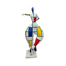 Figura Balerina De Stijl Mondrian Pop-Art Multikolor NANA wysoki połysk żywica H: 120cm
