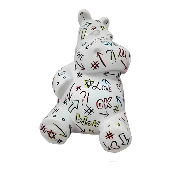 Figura dekoracyjna Hipopotam H: 48cm z żywicy