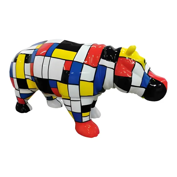 Figura dekoracyjna Hipopotam wym. 32×72cm z żywicy