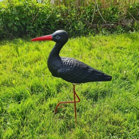 Figura ozdobna ogrodowa BOCIAN MAŁY H: 46cm czarny do ogrodu - zdjęcie 2
