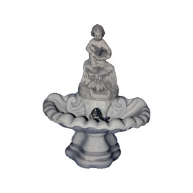 Mała fontanna ogrodowa F42 H: 35 cm biały cement - zdjęcie 2