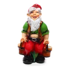 Figura dekoracyjna Krasnal z wiadrami H: 40cm z żywicy