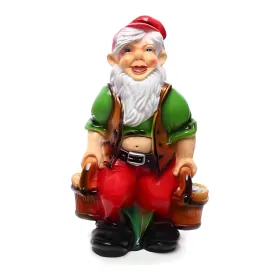 Figura dekoracyjna Krasnal z wiadrami H: 40cm z żywicy - zdjęcie 2
