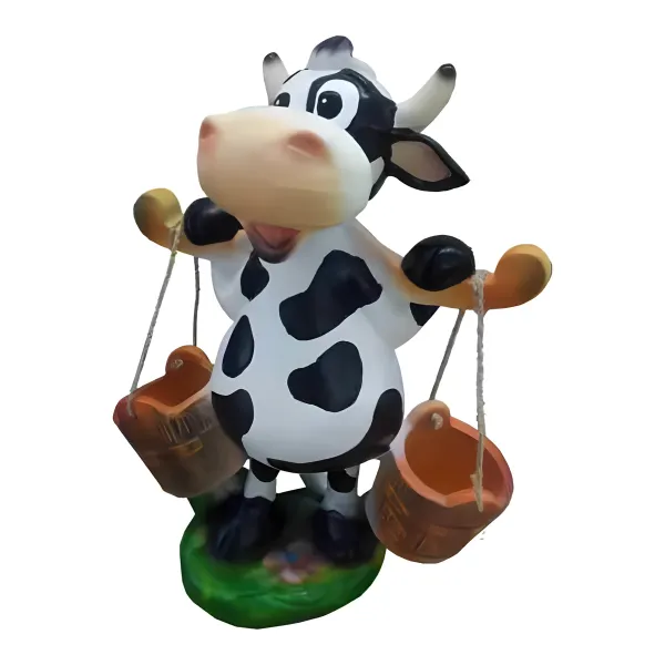 Figura dekoracyjna Krowa z wiadrami H: 55cm z żywicy