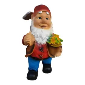 Figura dekoracyjna Krasnal z donicą H: 50cm z żywicy - zdjęcie 2