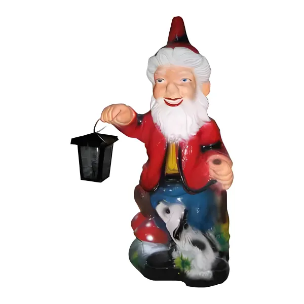 Figura dekoracyjna Krasnal z latarnią H: 75cm z żywicy