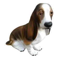 Figura dekoracyjna Pies basset hound siedzący H: 45cm z żywicy