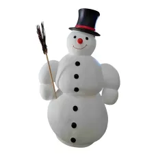 Figura dekoracyjna Bałwan z miotłą H: 130cm z żywicy