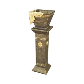 Elegancka donica w stylu greckim, dekoracyjna złota z czarnym H: 27,5 cm waza misa - zdjęcie 5