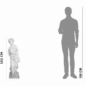 Figura ogrodowa Dziewczyna z winogronem H: 102cm betonowa - zdjęcie 2