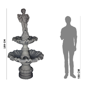 Duża fontanna ogrodowa F11 H: 189 cm biały cement - zdjęcie 5