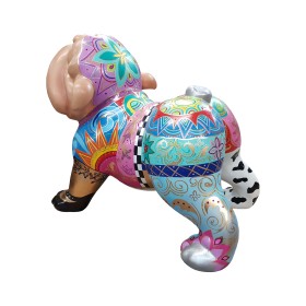 Figura Bulldog Pop-Art Mandala Patchwork multikolor wysoki połysk żywica H: 80cm - zdjęcie 5