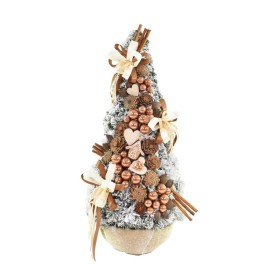 Stożek dekorowany ośnieżony 90 cm CAPPUCCINO - zdjęcie 1
