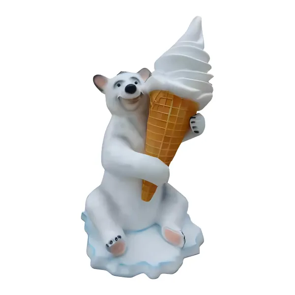 Figura dekoracyjna Miś polarny z lodem wym. 148×91×62cm z żywicy