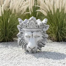 Figura ogrodowa Wazon Głowa Lwa H: 41cm betonowa - zdjęcie 1