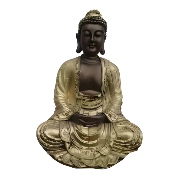 Figura dekoracyjna Budda siedzący H: 34cm z żywicy