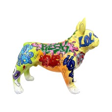 Figura Buldog Pop-Art Graffiti Street-Art Multicolor wysoki połysk żywica H: 70cm