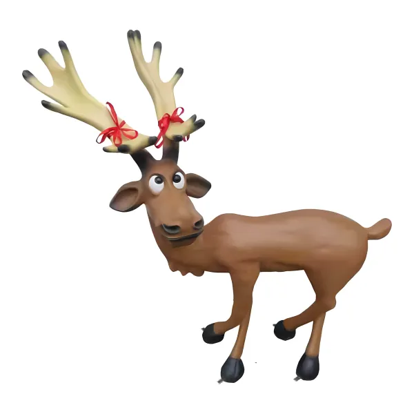 Figura dekoracyjna Renifer komiczny wym. 74×83cm z żywicy