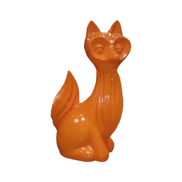 Figura Lis Pop-Art Monochrome Orange Glow pomarańczowa wysoki połysk żywica H: 60cm