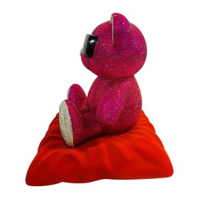 Figura dekoracyjna Miś różowy Glamoure 28.000 lśniących cyrkonii oklejany ok. 100h! - zdjęcie 4