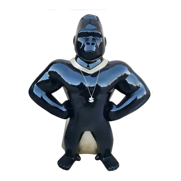 Figura dekoracyjna Goryl stojący H: 75cm z żywicy