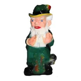Figura dekoracyjna Krasnal w zielonym stroju H: 35cm z żywicy - zdjęcie 2