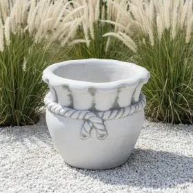 Figura ogrodowa Donica Wazon ze sznurkiem H: 28cm betonowa - zdjęcie 1