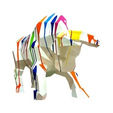 Figura Byk Pop-Art Stripe De Stijl Mondrian Multikolor wysoki połysk żywica H: 70cm