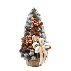 Choinka stożkowa dekorowana ośnieżona 50 cm CAPPUCCINO - zdjęcie 1